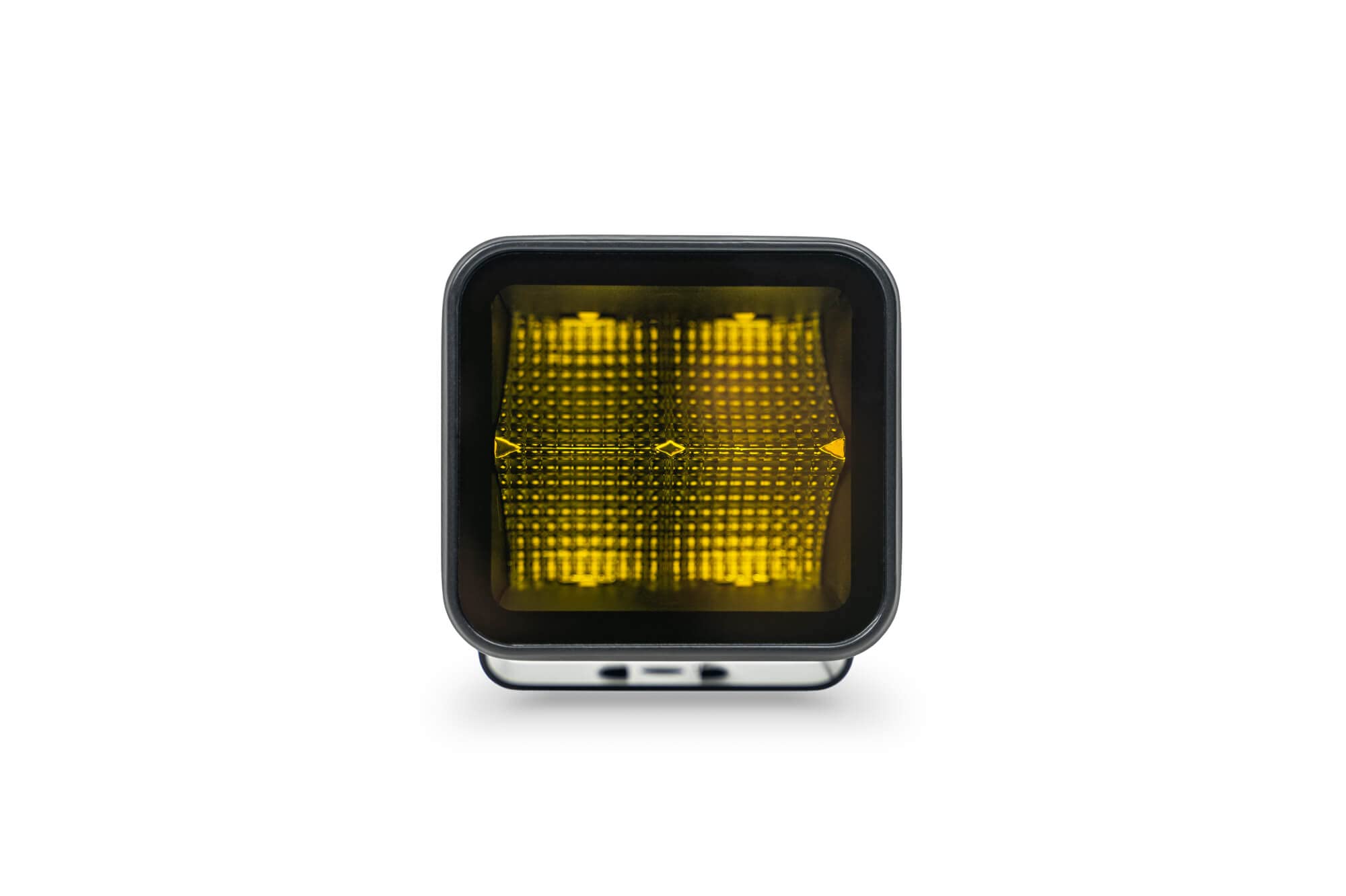 3-Inch DV8 Offroad Elite Series LED Amber Off-Road Light Pod | Flood Light Pattern | Size: 3” x 3” x 2.75” | Bezel-Less Housing with Heat Fins