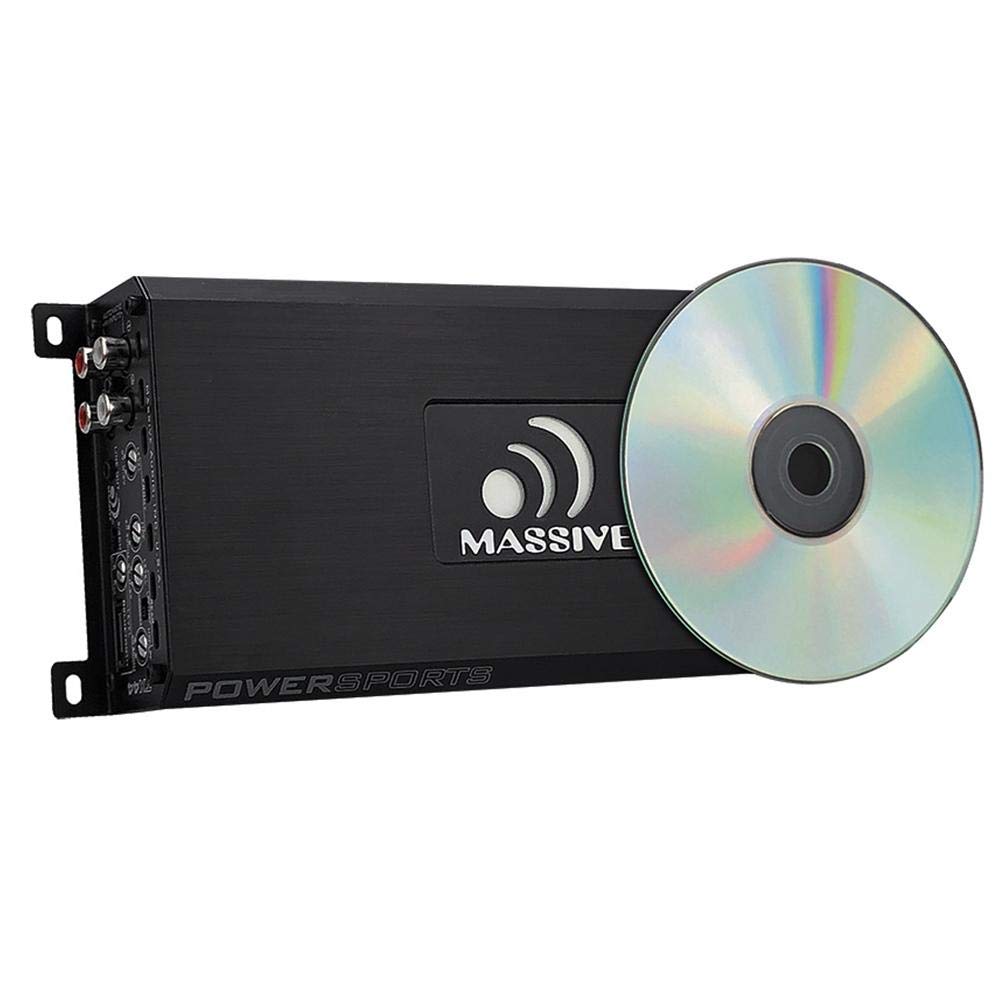 Bluetooth Marine Amplifier Massive Audio TX44 | Full-Range Waterproof Amp, Compact Class D Power for Boats, UTV, ATV & Outdoor Audio Systems