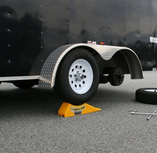Camco Trailer Aid Tandem Tire Changing Ramp with 4.5-Inch Lift, Yellow (21000)