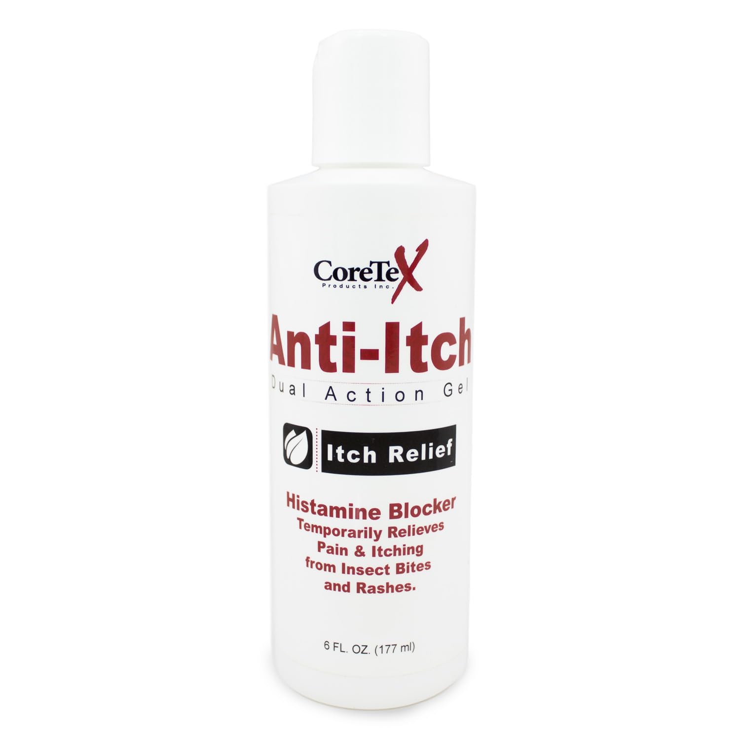 CoreTex Dual Action Anti-Itch Itch Relief Gel - 6oz Topical Analgesic for Fast Itch Relief from Poisonous Plant Rashes, Insect Bites, & Other Mild Skin Irritations