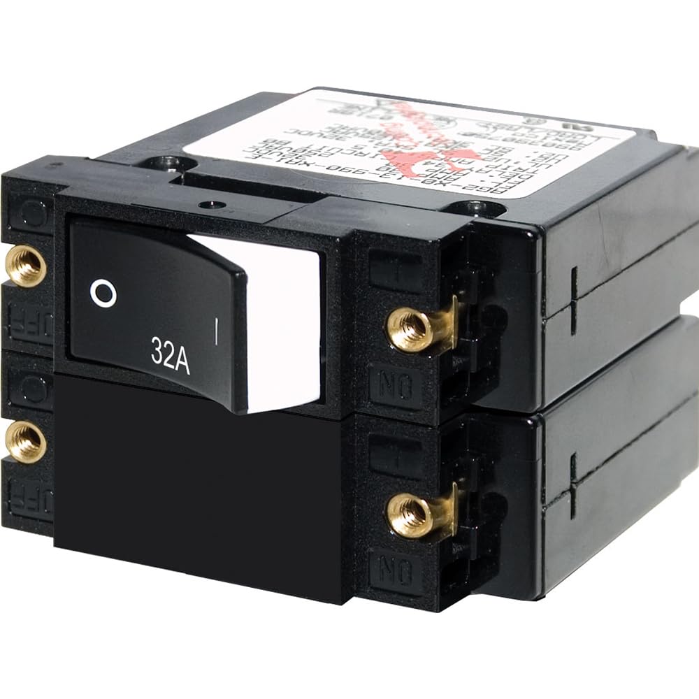 A-Series Blue Sea Systems Raised Rocker Double Pole 32A Circuit Breaker