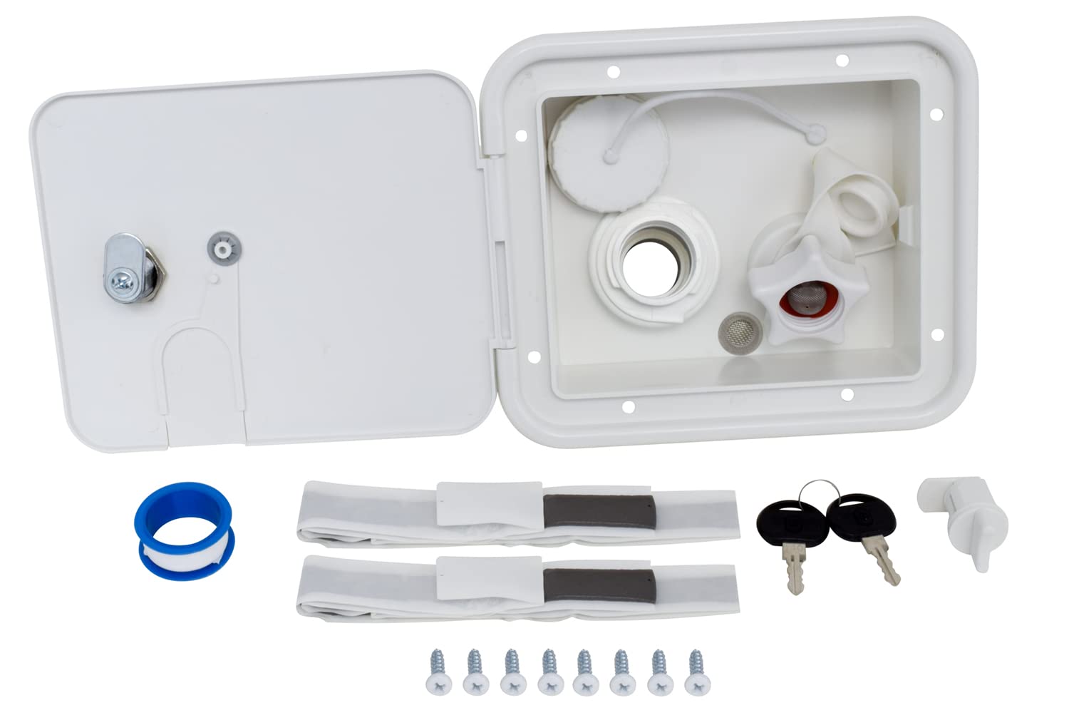 Valterra A01-2004VP City Water Inlet White Carded Gravity/Plastic Hatch