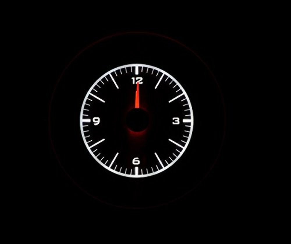 VLC-69F-MUS-K-W Dakota Digital Compatible with 1969 70 Ford Mustang Analog Clock Gauge for VHX gauges Black Alloy White Backlighting