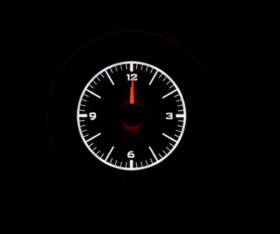 VLC-69F-MUS-K-W Dakota Digital Compatible with 1969 70 Ford Mustang Analog Clock Gauge for VHX gauges Black Alloy White Backlighting