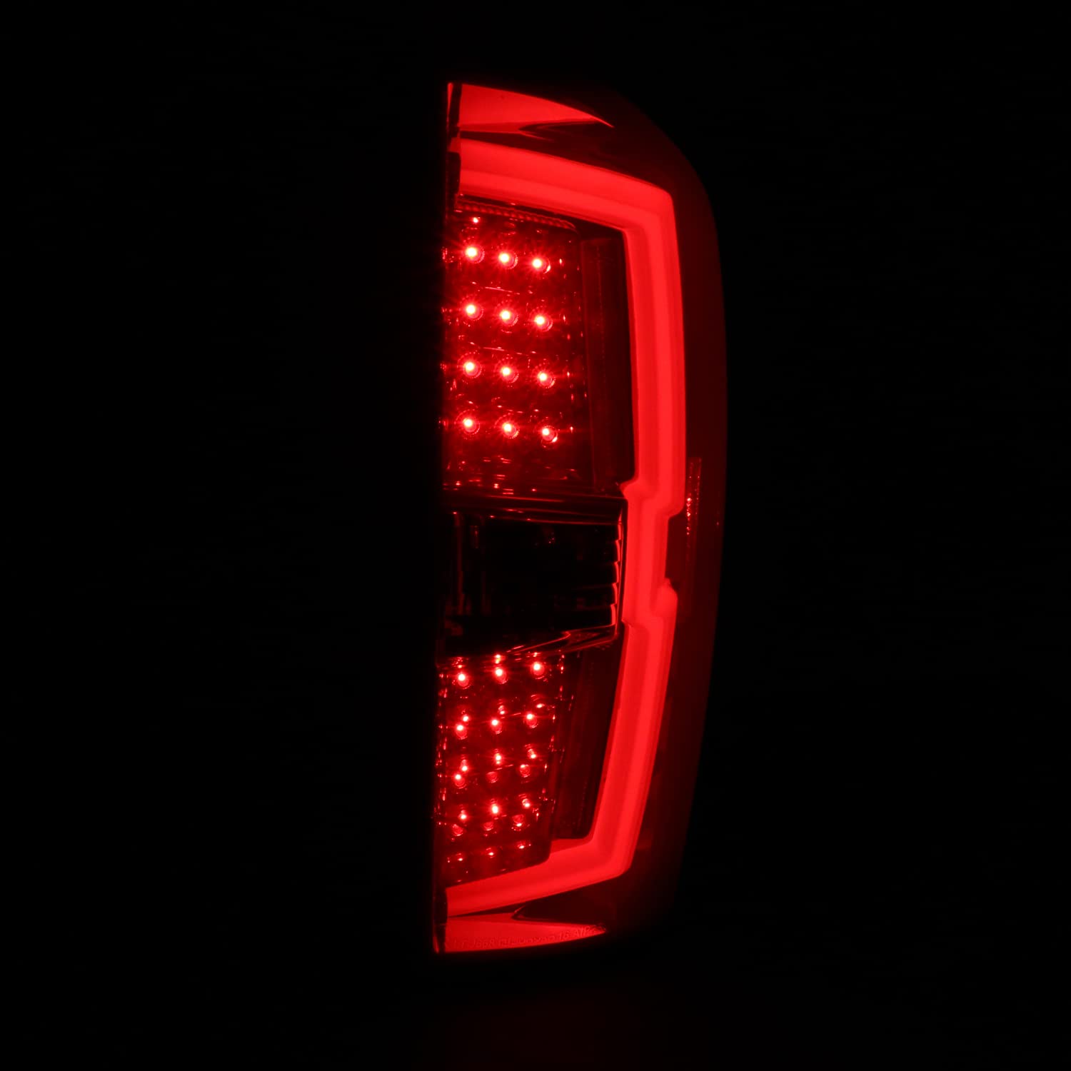 Spec-D Tuning Tail Lights Red LED w/LED Light Bar Compatible with 2016-2022 Toyota Tacoma, Left + Right Pair Assembly