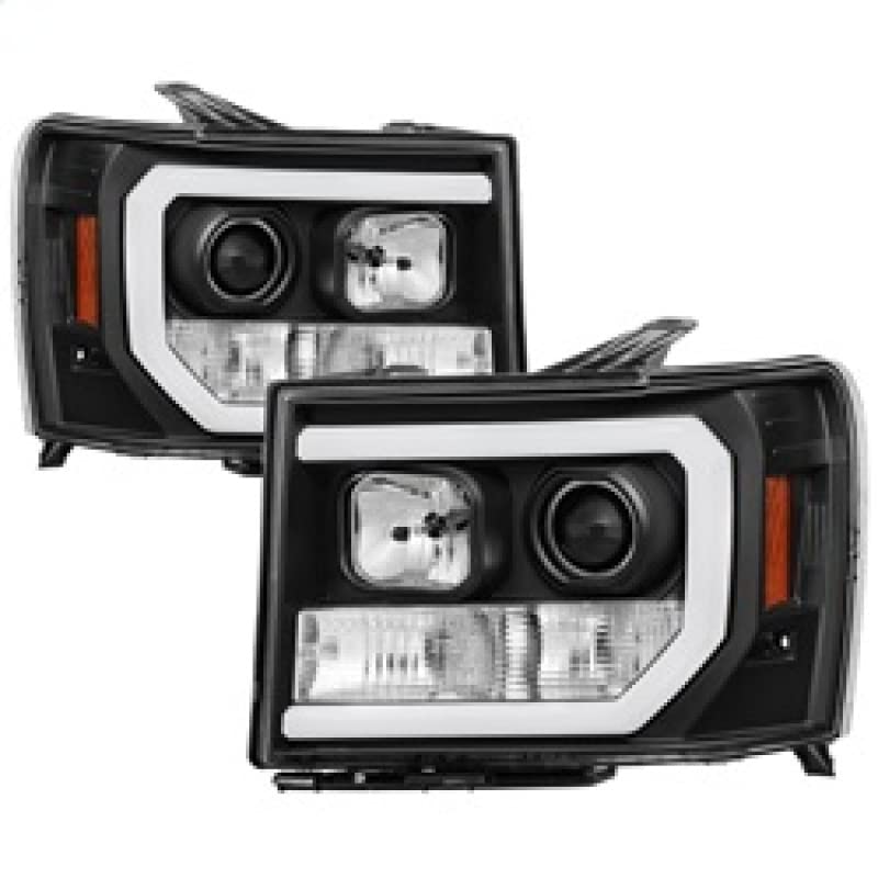 GMC Sierra 1500/2500/3500 07-13 Spyder Auto 5083630 / GMC Sierra Denali 08-13 / GMC Sierra 2500HD/3500HD 07-13 Version 2 Projector Headlights - Light Bar DRL LED - Black