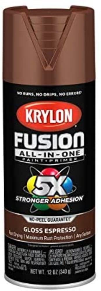 Krylon All-In-One Fusion Gloss Espresso Paint + Primer Spray Paint 12 Oz. - Case of: 6
