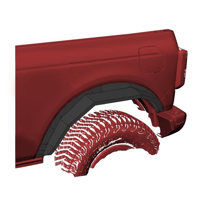 Heavy Duty Black Horse Off Road Fender Flares Sheet Metal Plate Black Compatible with 2021-2023 Ford Bronco-FF-FBR22HD