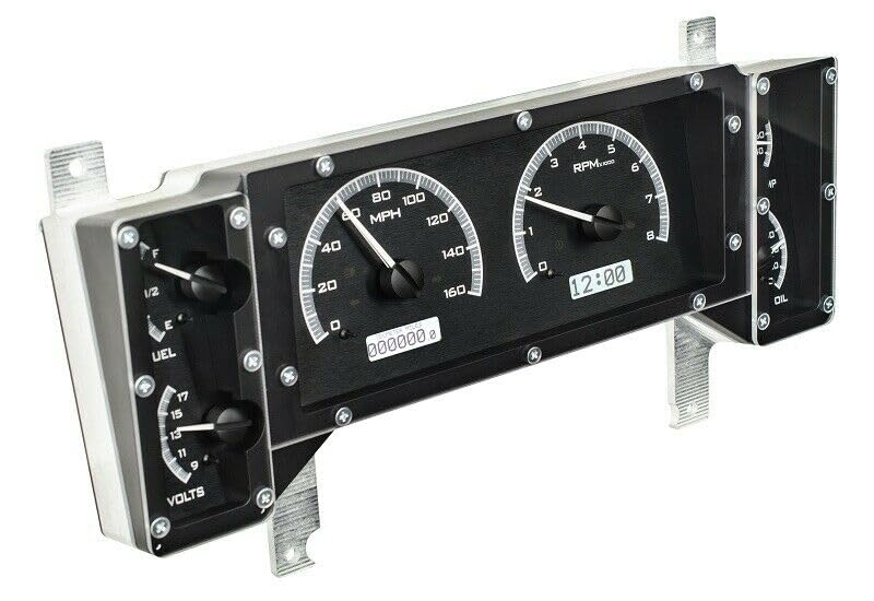 Dakota Digital VHX-84B-REG-K-W Analog Gauge System with Black Alloy Compatible Buick 1984-87 Regal and Grand National White Backlighting