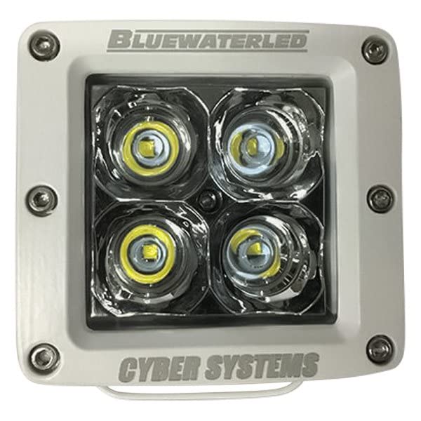 T-H Marine 3.5 x 3.3 x 1.6 in. LEDBW-901-2-W-FLD-DP Cyberlite LED Flood Light White