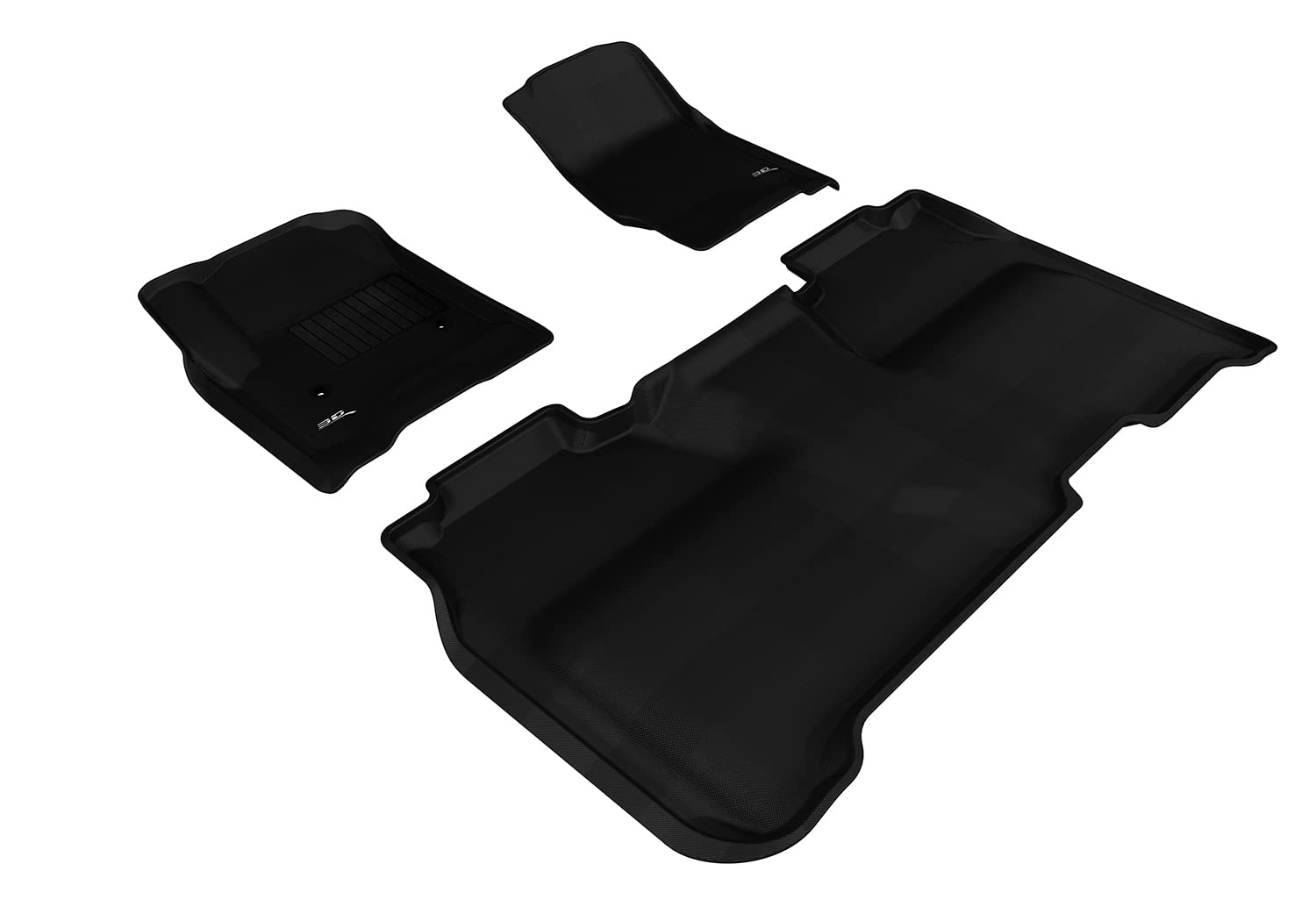Custom Fit 3D MAXpider Kagu Floor Mat (Black) Compatible with Chevrolet Silverado 1500 Crew Cab 2014-2018/2500HD/3500HD Crew Cab 2015-2019 - Full Set