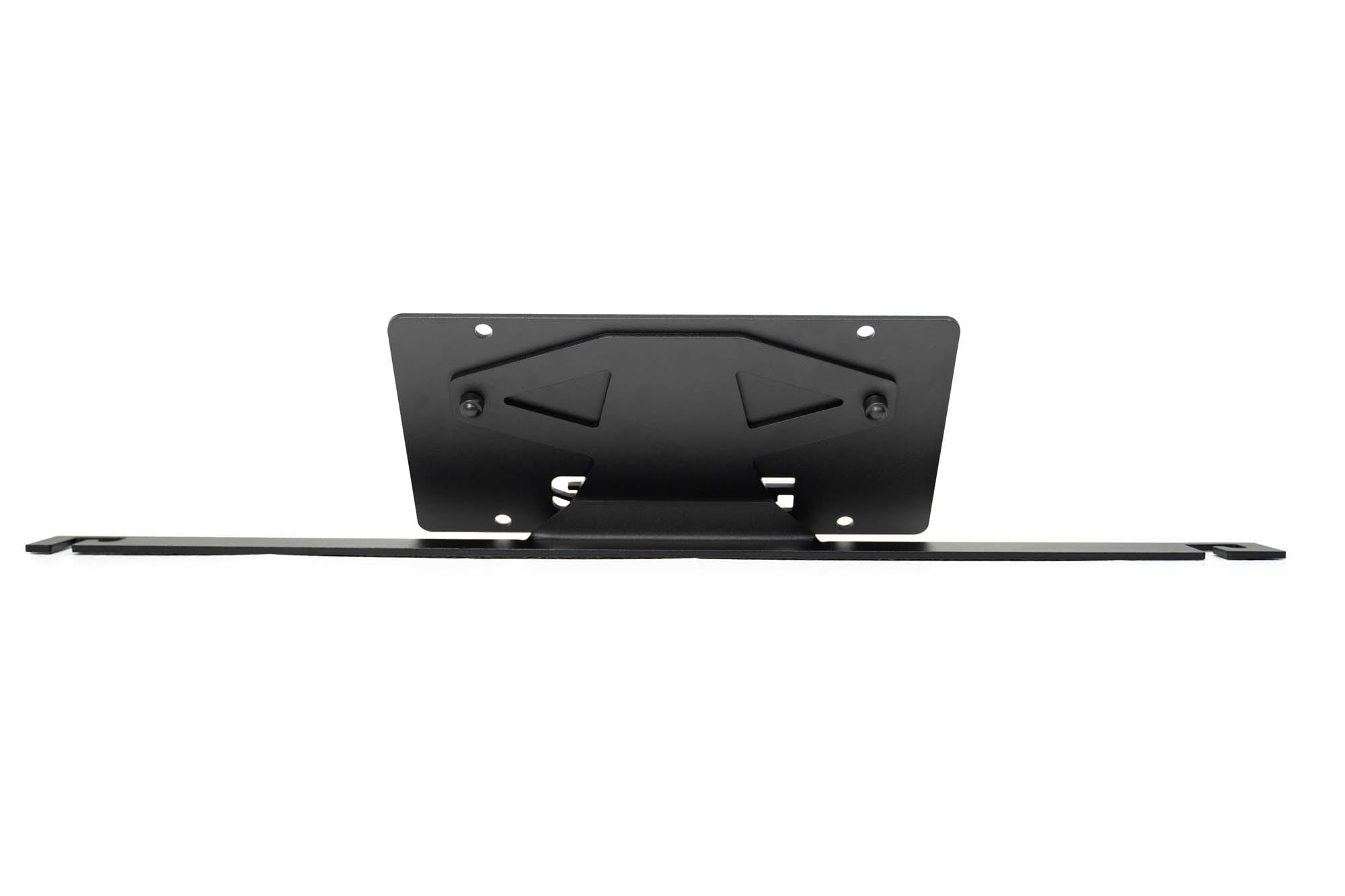 Slanted Front License Plate Mount Capable for The 2021-2024 Ford Bronco | Fits The Factory Capable Steel Front Bumper ONLY | Relocates License Plate Below The Grille | DV8 Offroad