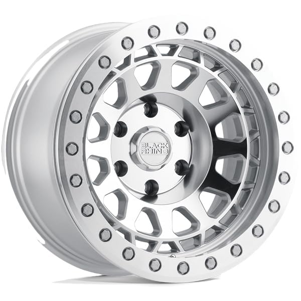 Black Rhino PRIMM Hard Alloys 17X9 6X5.5 5 0mm SILVER W/MIRROR FACE MACH RG - 1790PRM006140S12