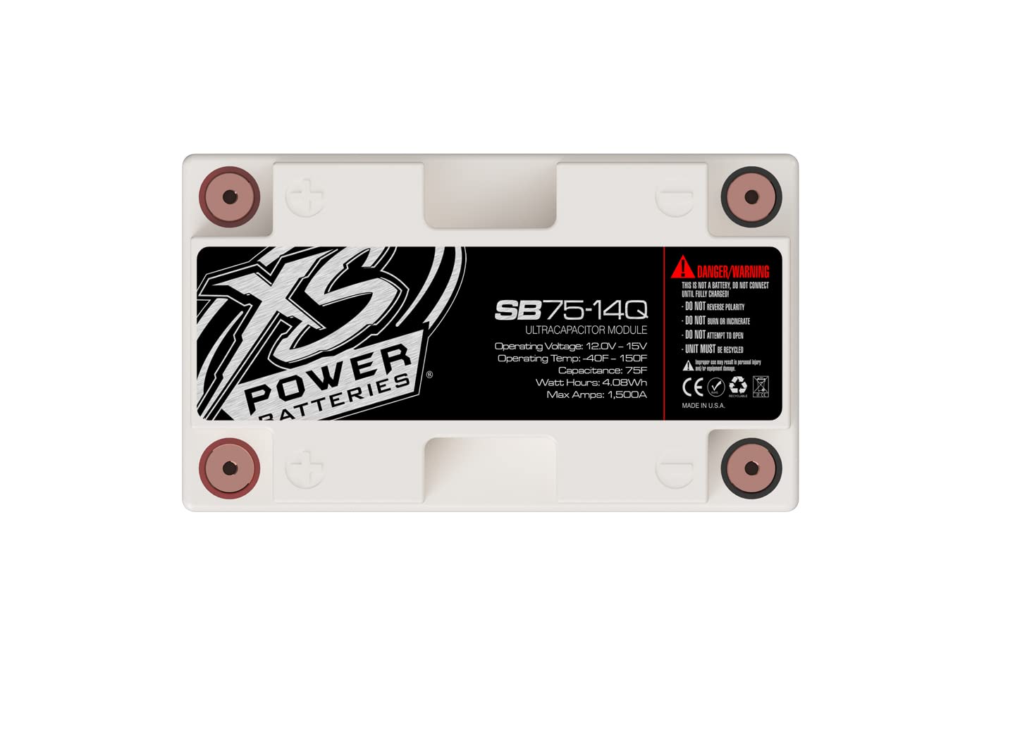 12V XS Power Batteries Super Bank Powersports Capacitor Modules - M6 Terminal Bolts Included 1500 Max Amps