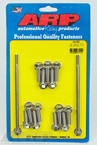 6-Point Stainless Steel Oil Pan Bolt Kit ARP for Chevy LS1/LS2 434-6901