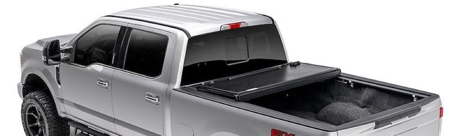 Folding Hard Tonneau Cover Fits Ford F-250 Super Duty 6.8 Foot Bed 2017-2026 Tri-Fold 3 Panel Design, Lockable with OEM Tailgate Lock Gloss Black Powder Coated Aluminum TrailFX TFX8004
