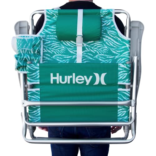 Backpack Hurley Beach Chair, One Size, Lightweight, Aluminum, Jade
