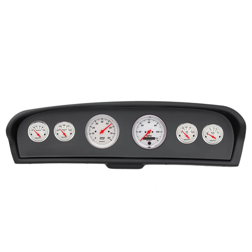 AutoMeter Dash Kit Direct Fit, Ford Truck 61-66, Tach/Mph/Fuel/Oilp/Wtmp/Volt, Arctic White (2144-03)