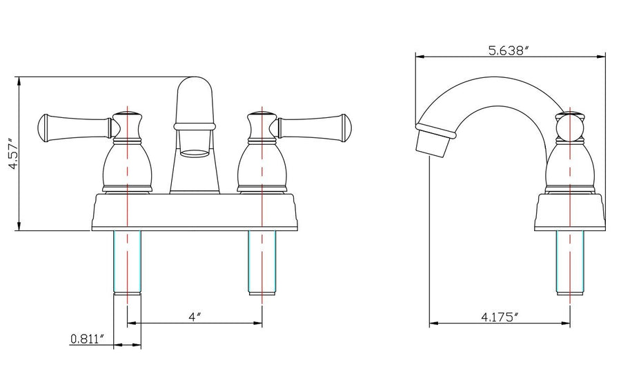 Designer Dura Faucet (DF-PL620L-ORB) Two Handle Arc Spout RV Lavatory Faucet (Oil Rubbed Bronze)