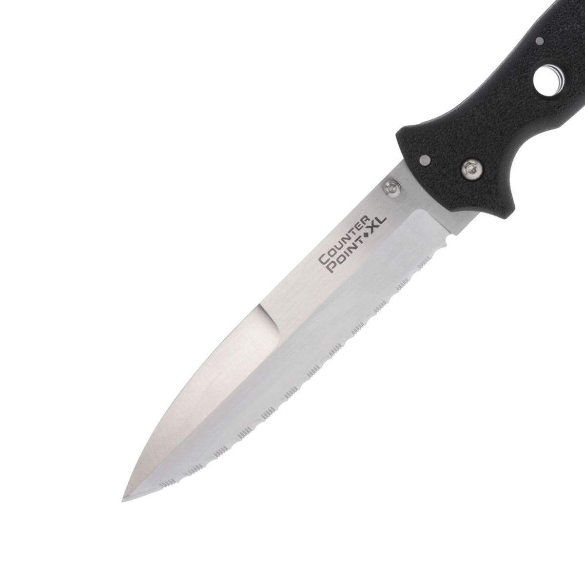 COLD STEEL 6" Counter Point XL AUS10A Serrated Edge Blade 7.125" Griv-Ex Handle Tactical Narrow Blade Folding Knife w/Tri-Ad Lock