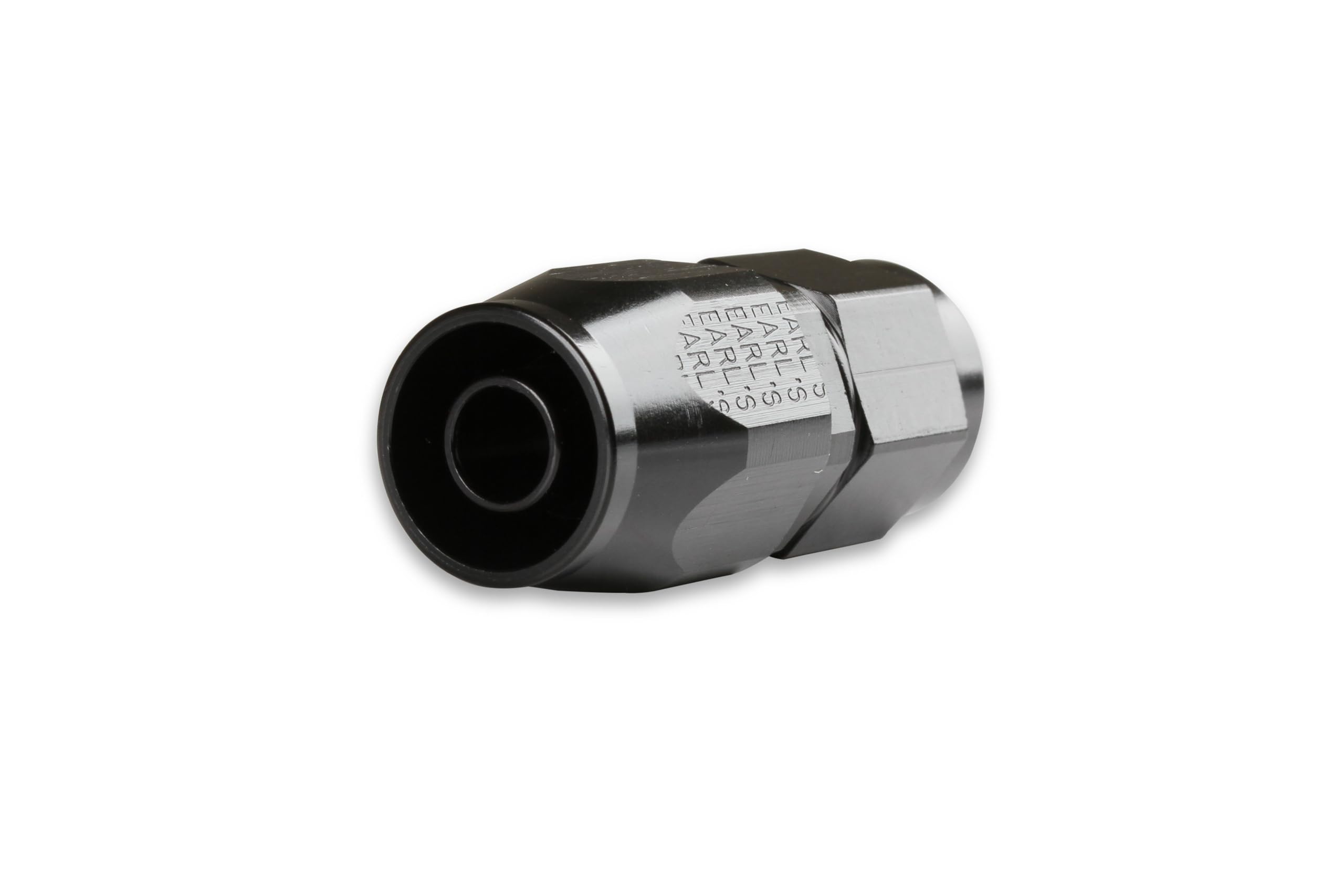 Earl's Straight Swivel-Seal® Hose End -6 AN - Black - AT800106ERLP Clamshell Package