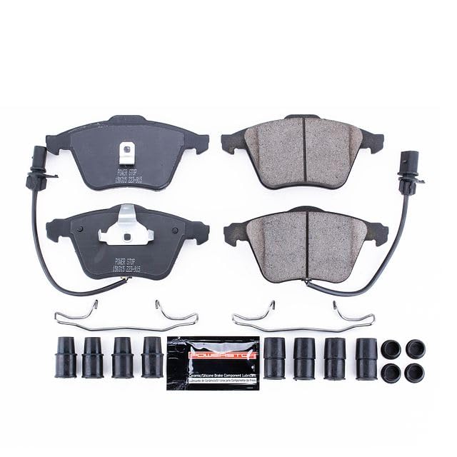 Power Stop Z23-915 Z23 Evolution Sport Carbon Fiber Infused Ceramic Brake Pads with Hardware For Audi A6 Quattro 2002-2004, Audi Allroad Quattro 2001-2005 [Model Specific]