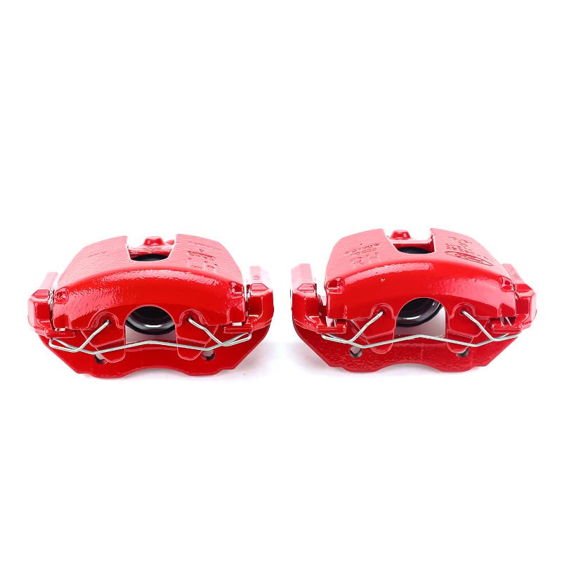 Power Stop S2942B Front Pair of High-Temp Red Powder Coated Calipers For Mazda 3 2008-2013, Mazda 3 Sport 2009-2013 [Model Specific]