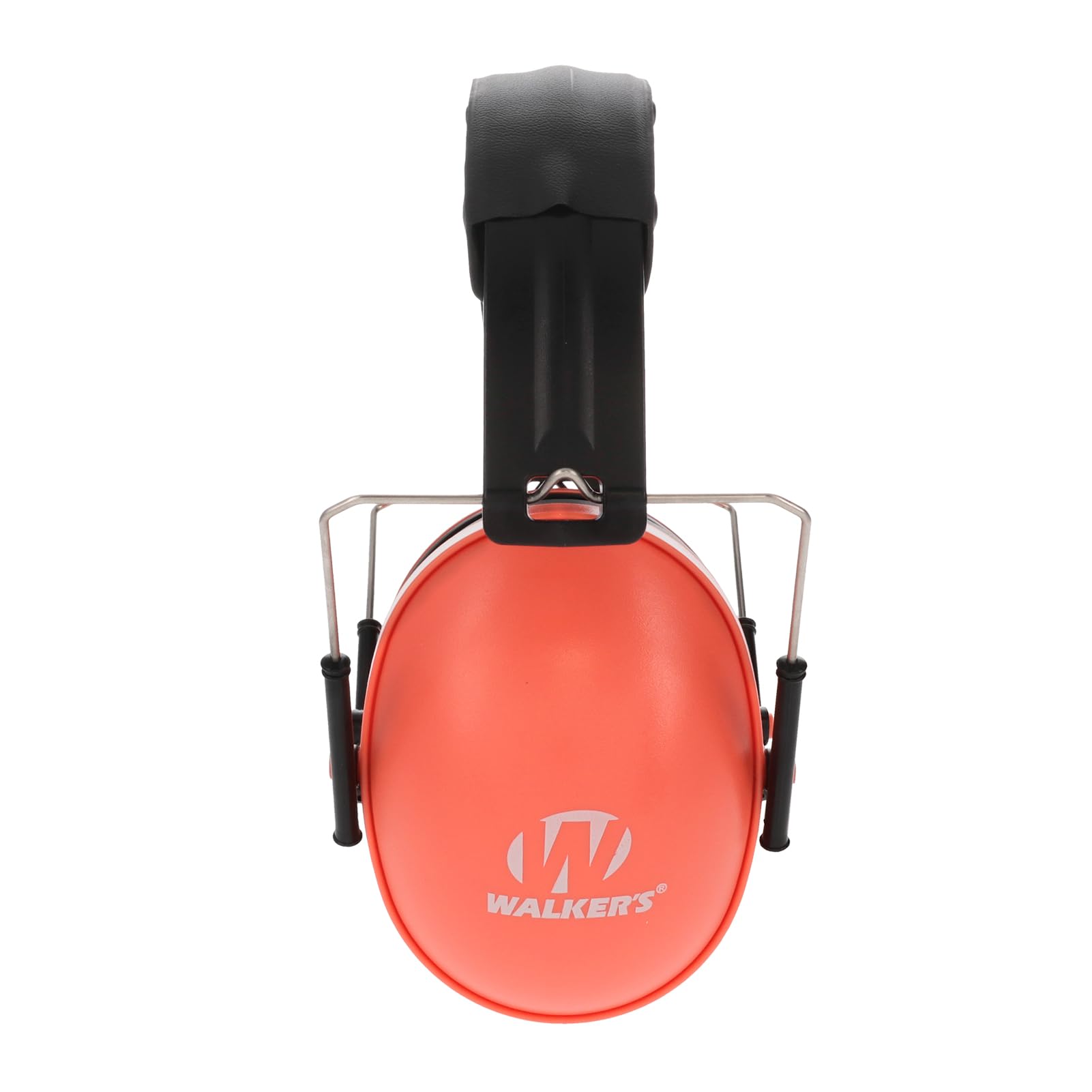WALKER'S Low Profile Youth & Women's Folding Padded Headband Adjustable Hearing Protection Earmuffs, Coral