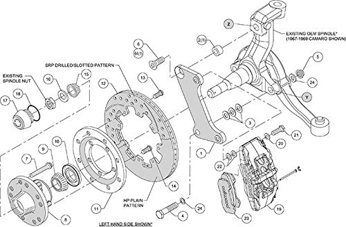 Brake Kit Wilwood 140-10510-DR, Red