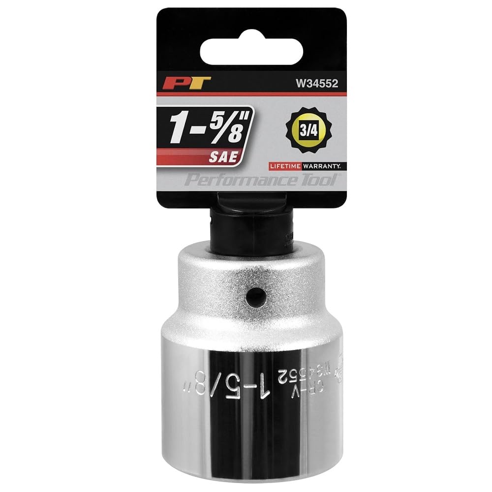 W34552 Performance Tool 3/4-Inch Drive 12-Point SAE Standard Socket, 1-5/8-Inch