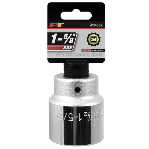 W34552 Performance Tool 3/4-Inch Drive 12-Point SAE Standard Socket, 1-5/8-Inch