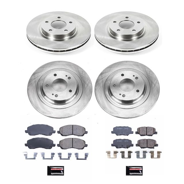 Power Stop KOE6796 Replacement Brake Kit-OE Front and Rear Brake Rotors & Ceramic Brake Pads