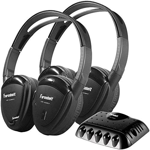 POWER ACOUSTIK 2 Sets of Single-Channel IR Wireless Headphones with Transmitter