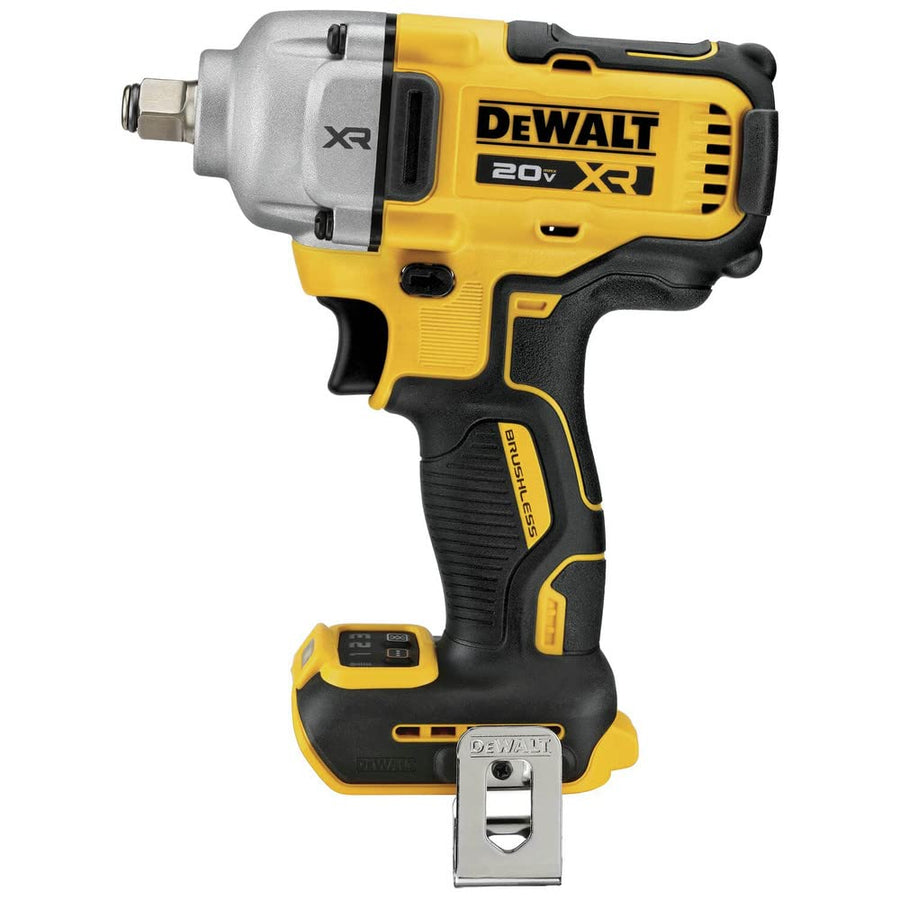 DEWALT 20V MAX Cordless Impact Wrench, Hog Ring 1/2', Includes LED Work Light and Belt Clip, Bare Tool Only (DCF891B)