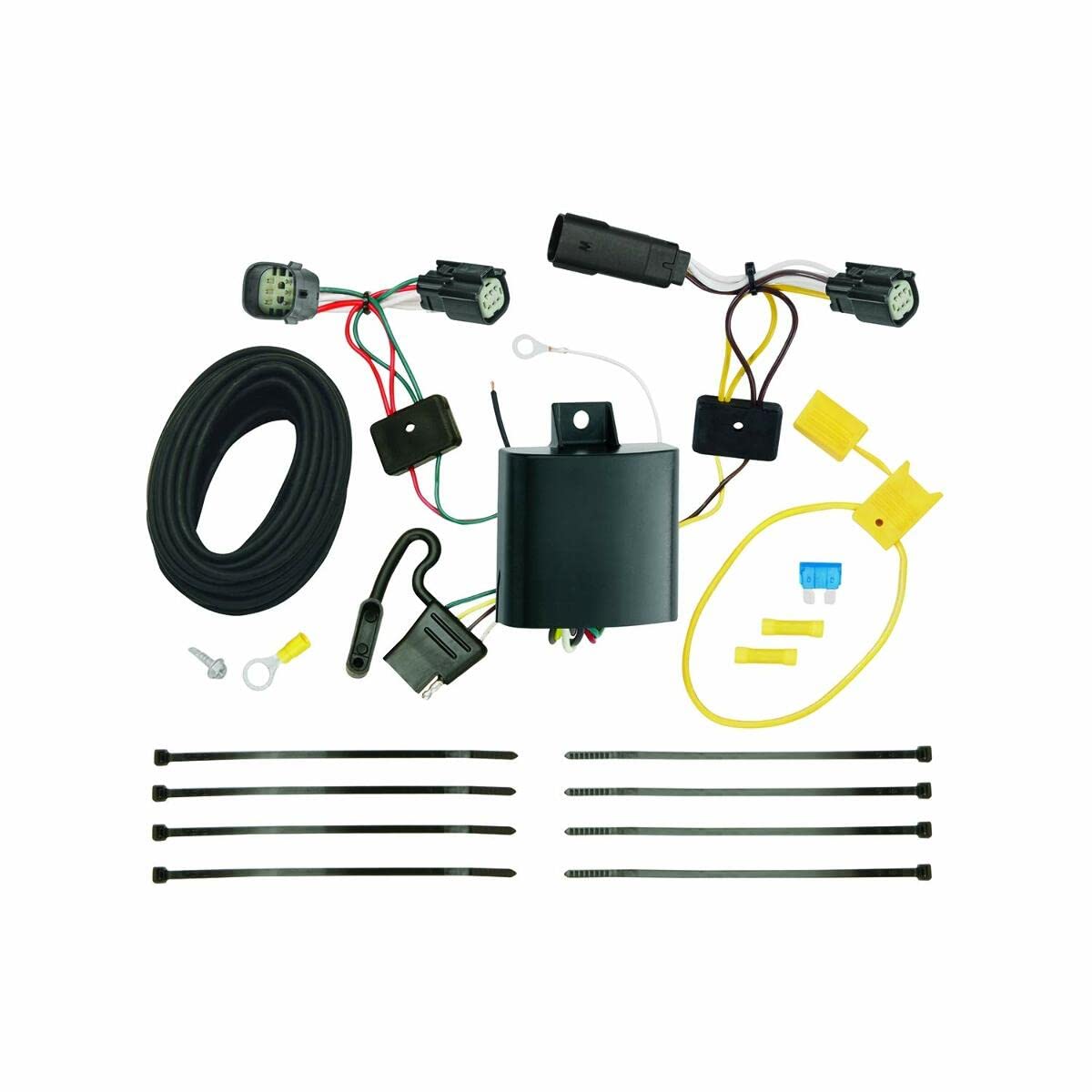 T-One Tekonsha 118677 Custom Harness, 4-Way Flat, w/Circuit Protected ModuLite HD Module, Compatible with 2015-2018 Ford Edge