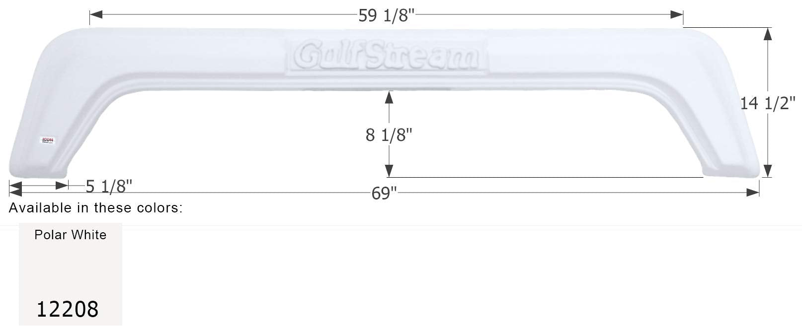 Fender Skirt ICON, Tandem, Gulf Stream, FS2208, Polar White
