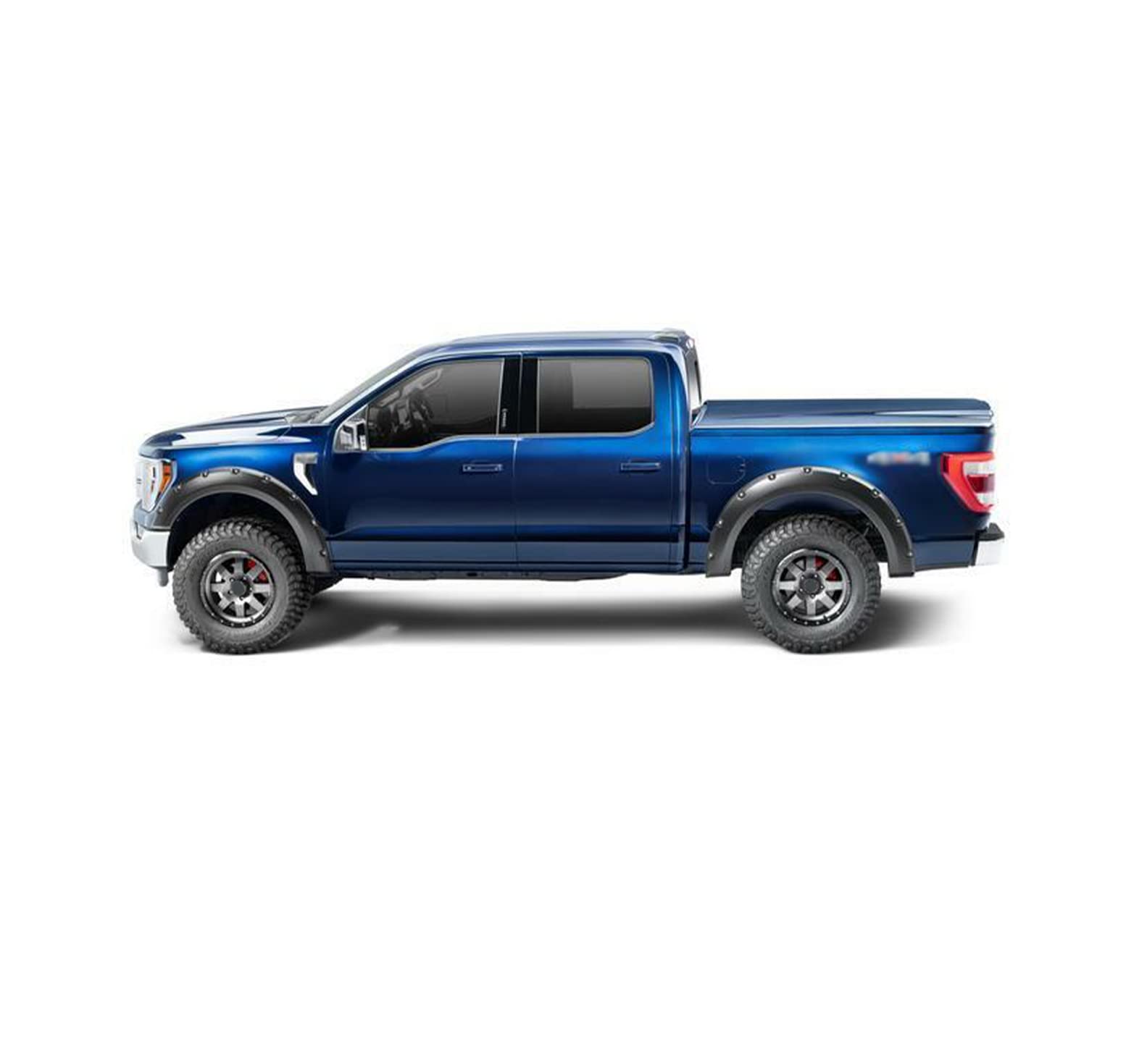 FENDER FLARES Black Horse Smooth Pocket Style Black Compatible with 2018-2021 Ford F-150-FF-FOF18SM