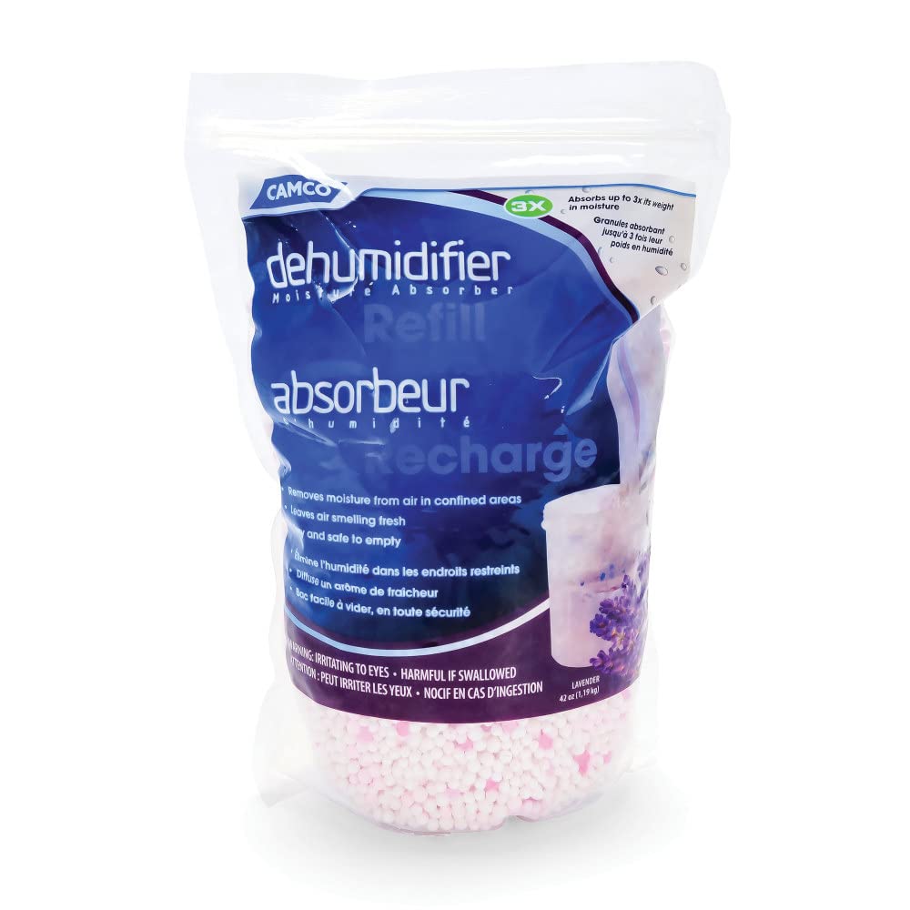 Moisture Absorber Camco 44284 Refill - Resealable Bag, Absorbs Up to 3X Its Weight in Water, Reduces Moisture and Humidity in Offices, Closets, Bathrooms, Kitchens, Boats, RVs and More - 42 oz