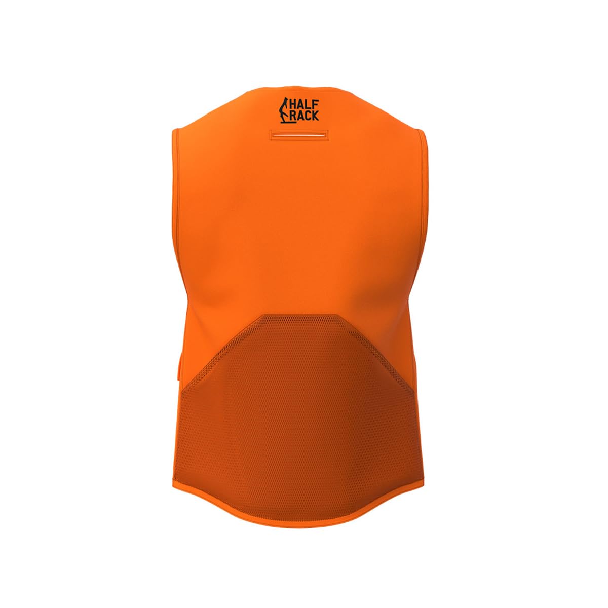 Blaze Orange Safety Vest Half Rack Deluxe - Zipper Closure - Two Large Front Pockets & Dual Access Back Storage Pocket, L/XL