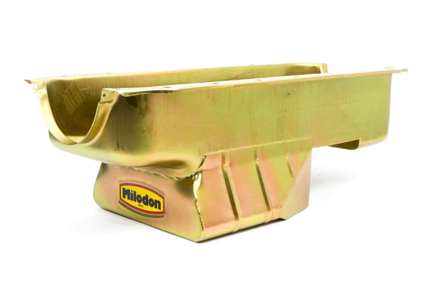 Milodon Engine Oil Pan, 7 qt Street/Strip Center Sump, 7.75 in Deep, Steel, Cadmium, Small Block Mopar, Each