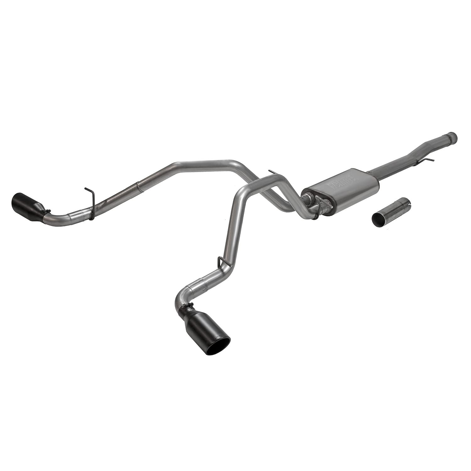 Flowmaster 717988 Cat-Back FlowFX Exhaust Kit 3.5 to 2.5 Inch Dual Side Exit Stainless 4 Inch Black Tips Compatible with 2011-2018 Chevy Silverado GMC Sierra 1500 6.2L 2/4WD all Wheelbases