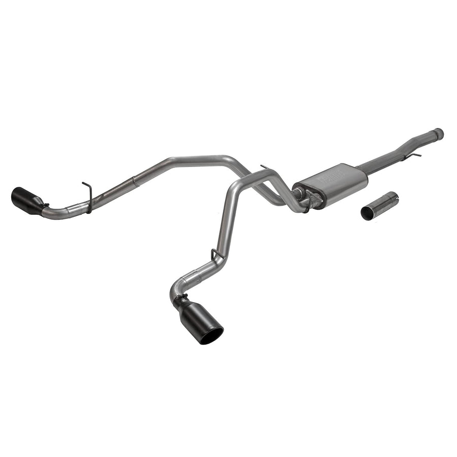 Flowmaster 717988 Cat-Back FlowFX Exhaust Kit 3.5 to 2.5 Inch Dual Side Exit Stainless 4 Inch Black Tips Compatible with 2011-2018 Chevy Silverado GMC Sierra 1500 6.2L 2/4WD all Wheelbases