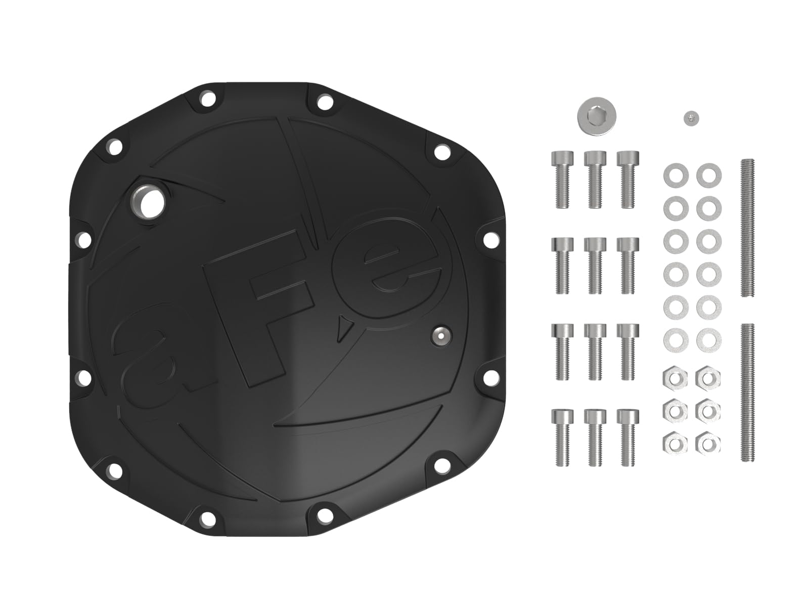 aFe POWER Rear Differential Cover Pro Series Black w/Machined Fins - #46-71350B - Jeep Wrangler (JL) 18-24 L4-2.0L (t)/ V6-3.6L (Dana M220)