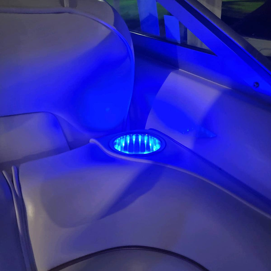 Marine Cup Holder Sport Lighting Fit Marine 12-Volt Universal Stainless Steel 304 Blue LED Glass Bottle MSCHB