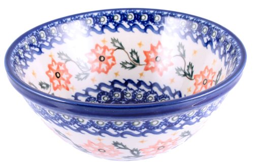 Small Polish Pottery Serving Bowl 3 1/2" H x 7 3/4" Diameter