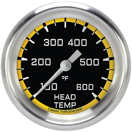 AX397YAPF Classic Instruments AutoCross Yellow 2-5/8" Cylinder Head Temperature Gauge