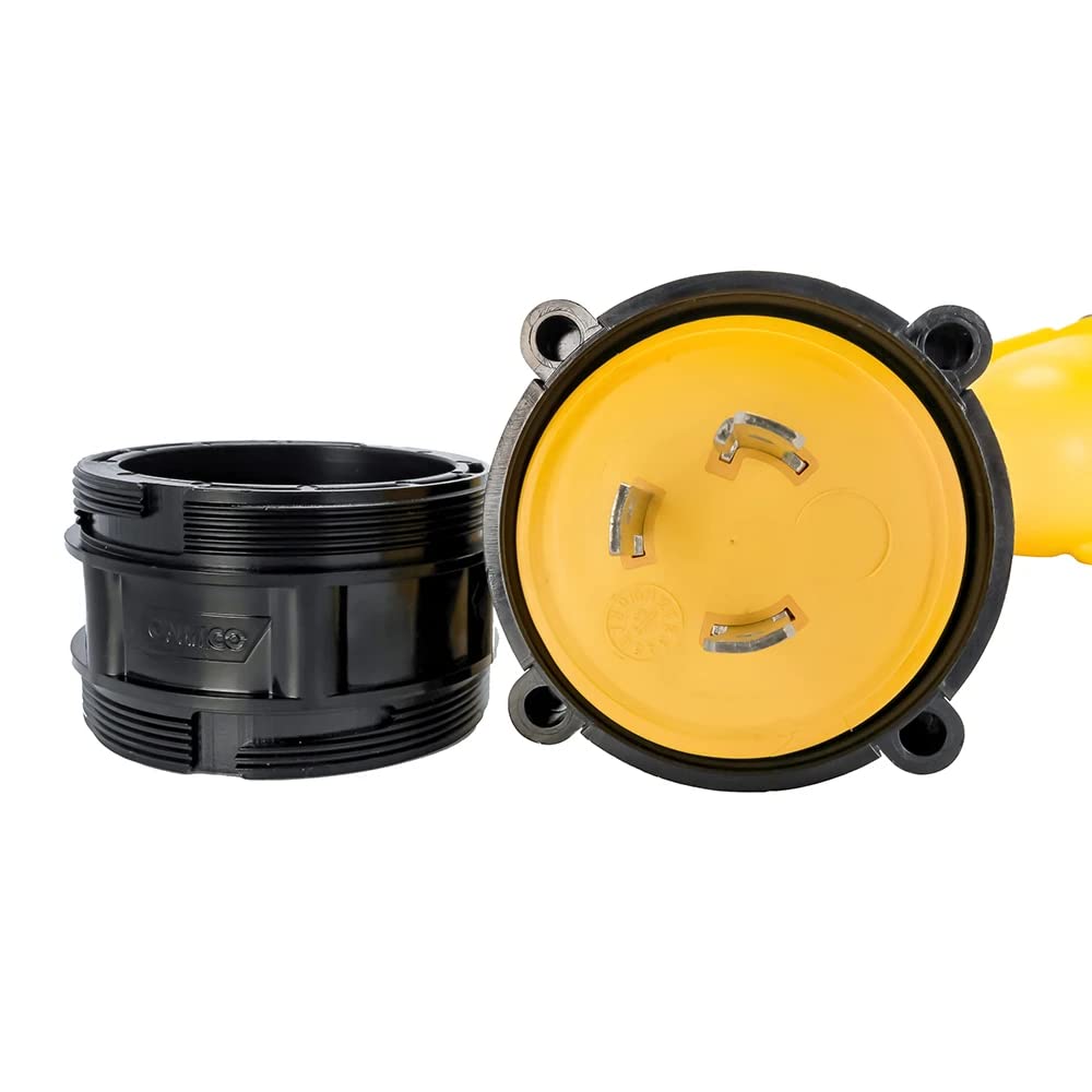 Camco 12" PowerGrip Electrical Adapter - 30 Amp Male Locking End to 50 Amp Female Locking End (55615)