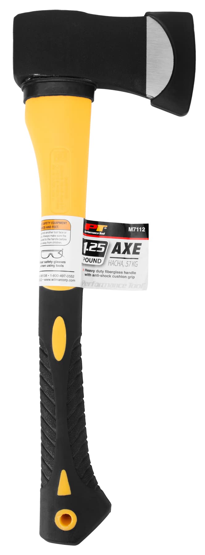 M7112 Performance Tool Axe with Fiberglass Handle, Black / Yellow, 1.25 Pound