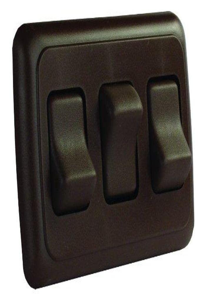 Brown JR Products - 305.1254 12155 Triple SPST On-Off Switch with Bezel