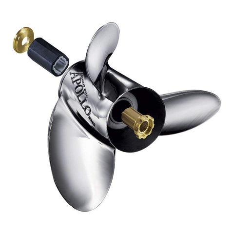 Apollo A-Series Michigan Wheel 993023 Large Diameter 3-Blade Stainless Steel Propeller - RH, 15-1/2" Diameter x 17" Pitch